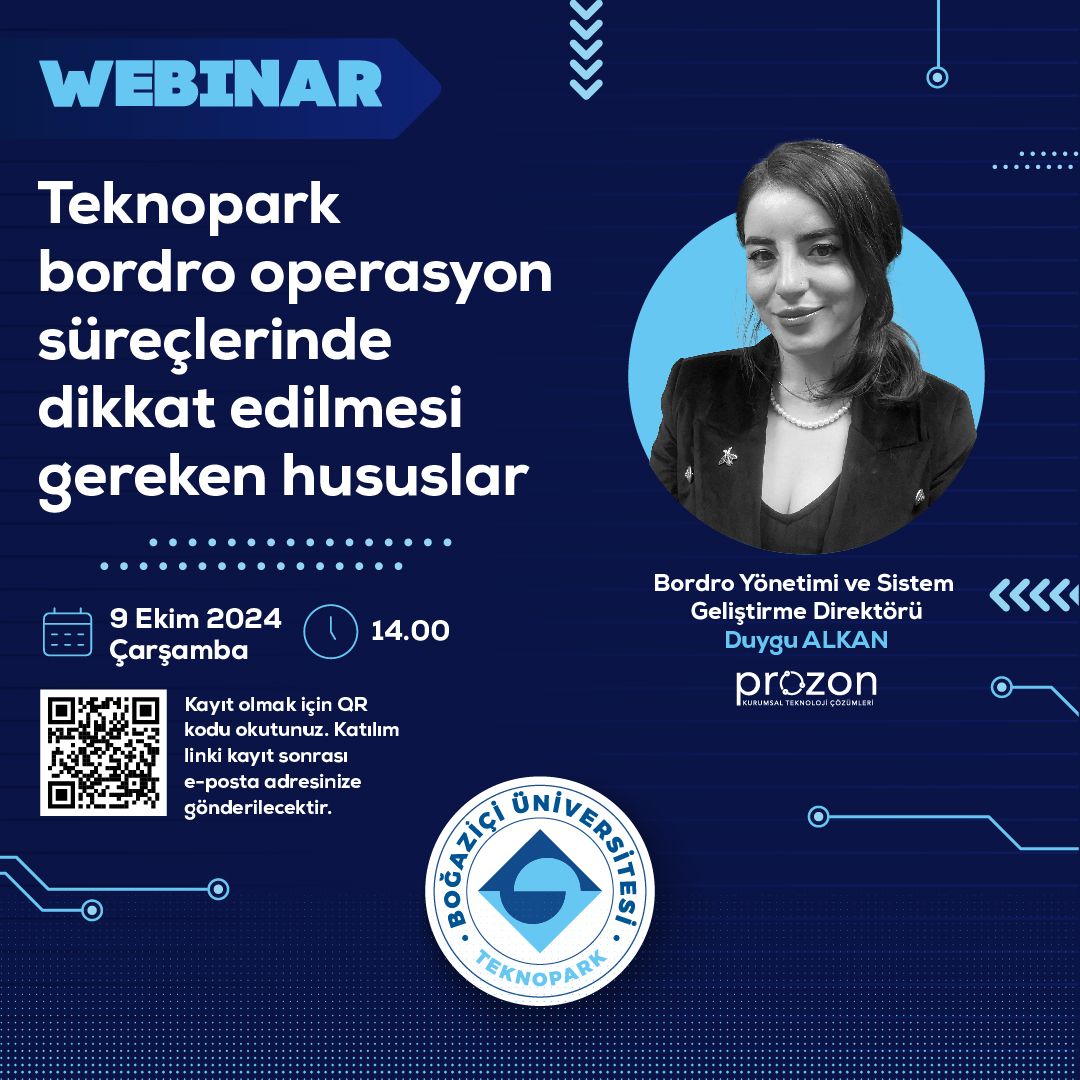Boğaziçi Üniversitesi Teknopark İş Birliğiyle Yeni Webinarımız: Teknopark Bordro Operasyonlarında Dikkat Edilmesi Gerekenler