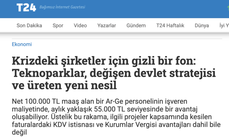 Bizden Haberler 4 Prozon Yönetim Kurulu Başkanı Bora Ekmekci T24’te Yazdı: “Krizdeki Şirketler İçin Gizli Bir Fon: Teknoparklar”