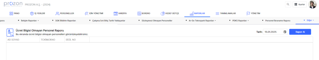 Ücret Bilgisi Olmayan Personel Raporu 1 image 73