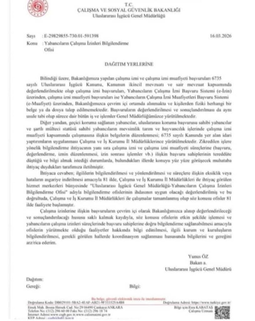 Yabancıların Çalışma İzinleri Bilgilendirme Ofisleri 81 İlde Hizmete Girdi 1 WhatsApp Image 2026 03 29 at 07.07.42 1