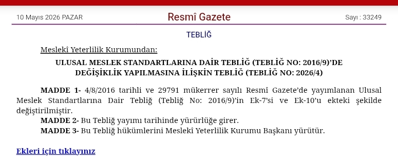 5 Yeni Ulusal Meslek Standardı Yayımlandı, 2 Standart Revize Edildi 1 WhatsApp Image 2026 05 10 at 04.21.25 1